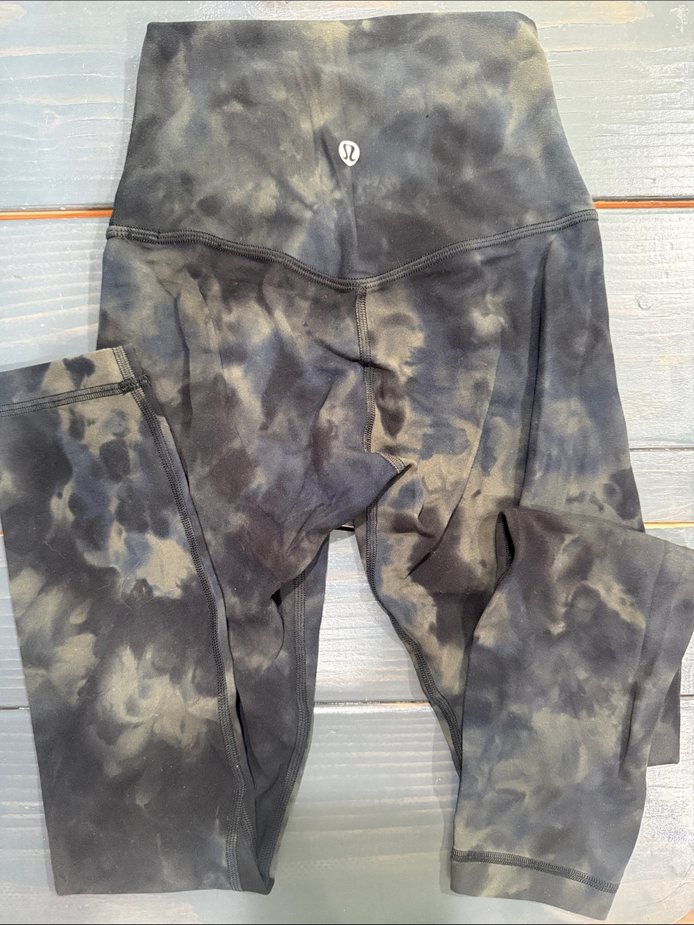 lululemon athletica Kids Tie-Dye High-Rise Leggings - Black & Olive